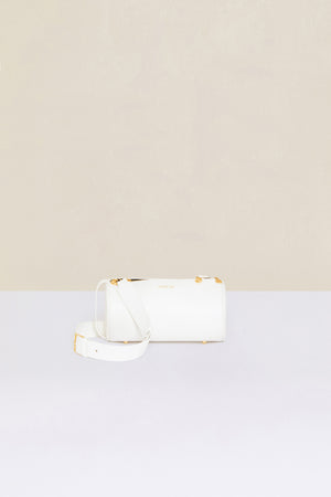 Barrel bag in faux leather