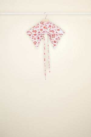 Printed collar in organic poplin