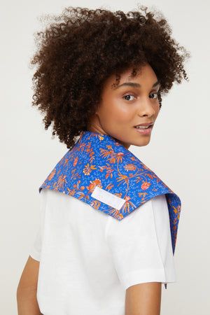 Printed collar in organic poplin