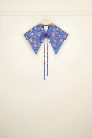 Printed collar in organic poplin
