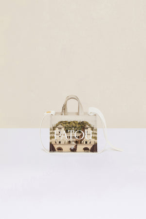 Borsa tote Patou piccola in cotone bio stampato