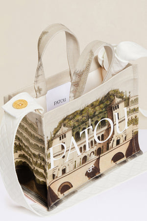 Borsa tote Patou piccola in cotone bio stampato