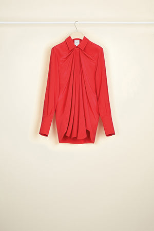 Iconic draped silk blouse