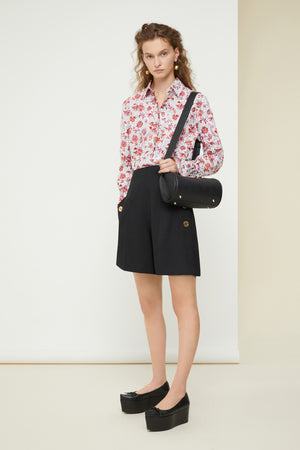 Embroidered logo shirt in organic cotton