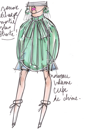 Blouse lavallière en soie imprimée