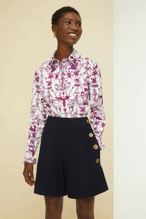 Camicia signature in cotone bio stampato