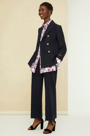 Camicia signature in cotone bio stampato