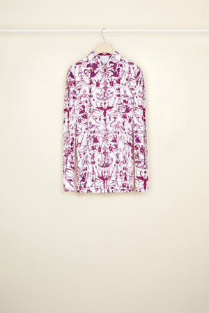 Camicia signature in cotone bio stampato