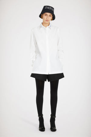 Signature organic cotton shirt with embroidered collar