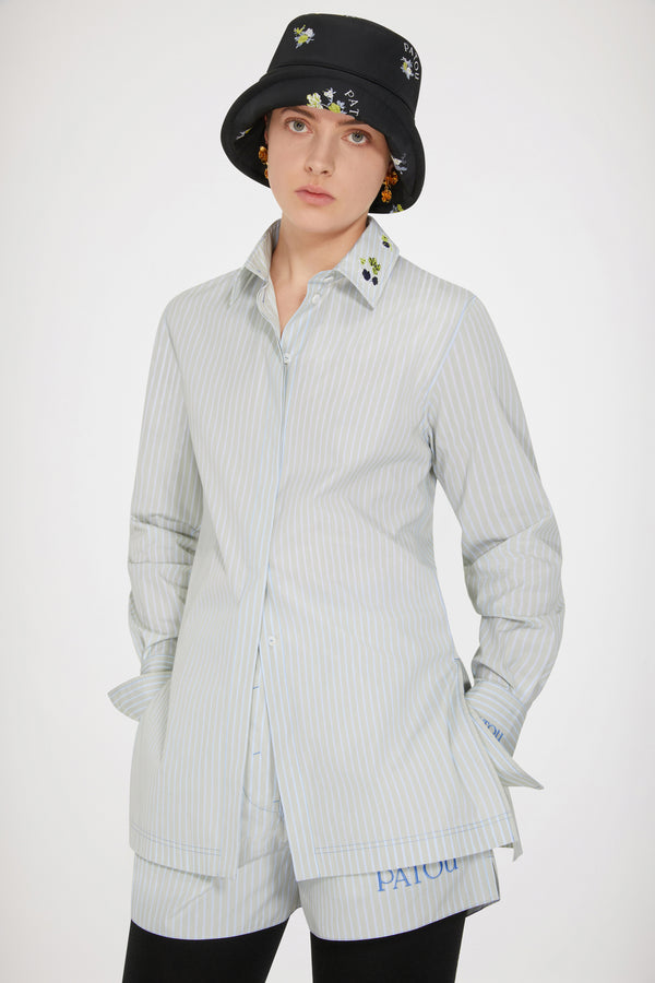 Patou - Signature organic cotton shirt with embroidered collar