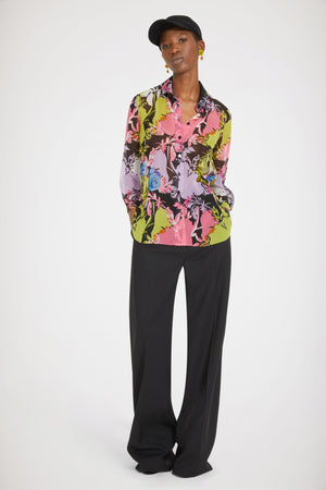 Camicia baby in mousseline di seta stampata
