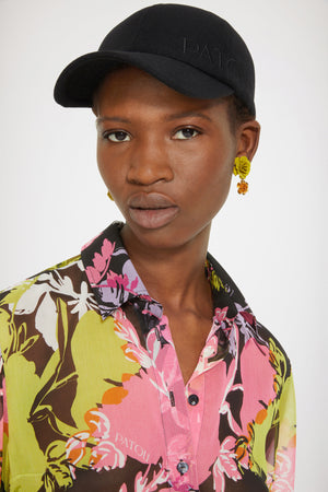 Camicia baby in mousseline di seta stampata