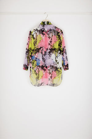 Camicia baby in mousseline di seta stampata