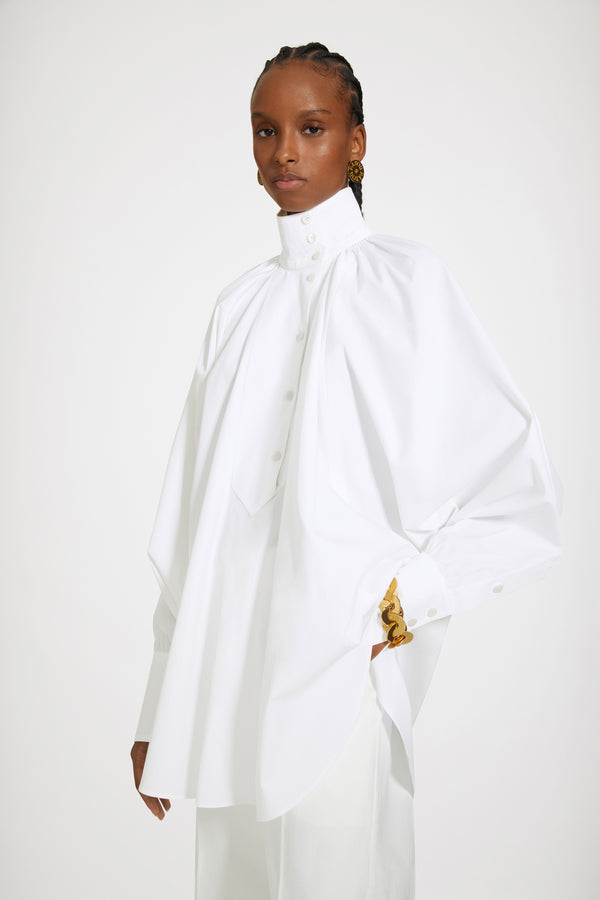 Patou - Bluse mit hohem Kragen aus Bio-Baumwolle