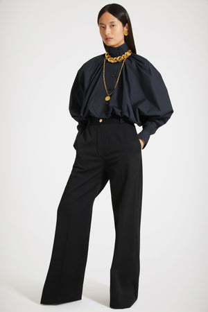 Blouse à col montant en coton bio