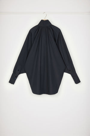Blouse à col montant en coton bio