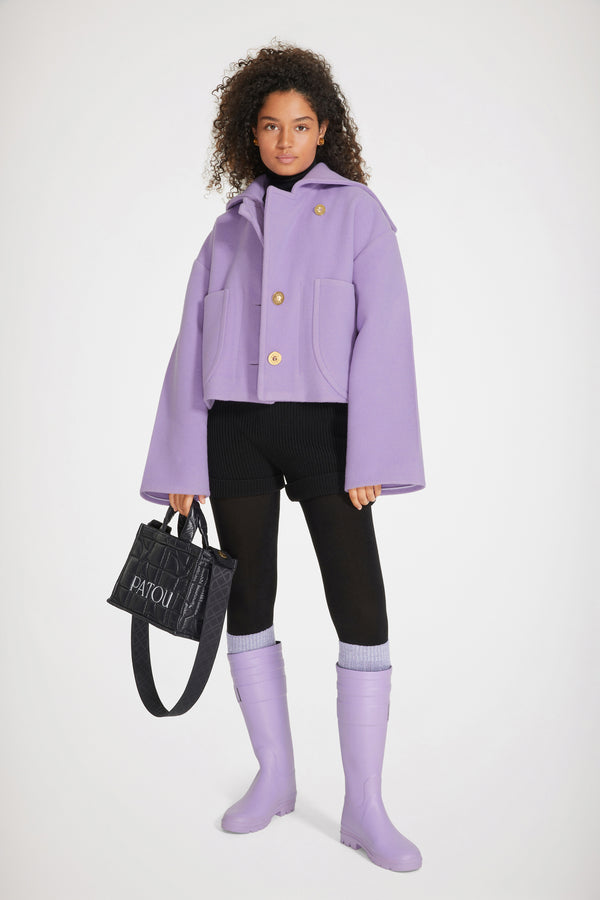 Patou - Cropped coat in double-faced wool