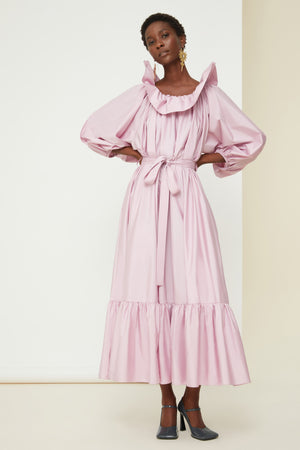 Maxi dress in eco-friendly faille