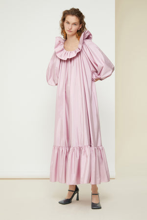 Maxi dress in eco-friendly faille
