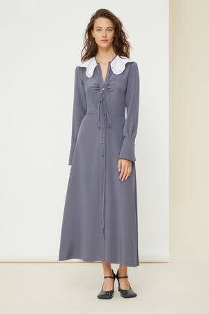 Cocktail dress in metal satin