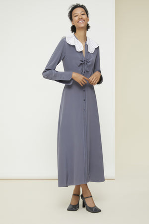 Cocktail dress in metal satin