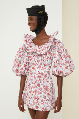 Vestito mini in popeline bio stampata