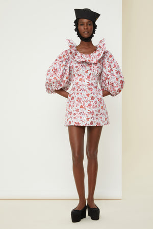 Vestito mini in popeline bio stampata