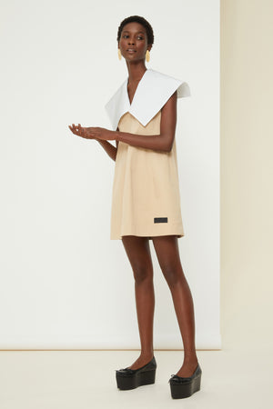 Robe courte en gabardine bio