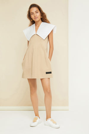 Robe courte en gabardine bio