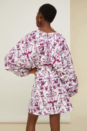 Elastisches Minikleid aus bedruckter Bio-Baumwolle