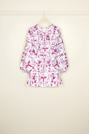 Elastisches Minikleid aus bedruckter Bio-Baumwolle