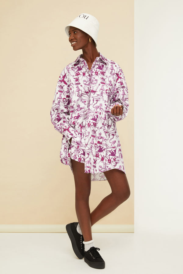 Patou - Mini shirt dress in organic cotton