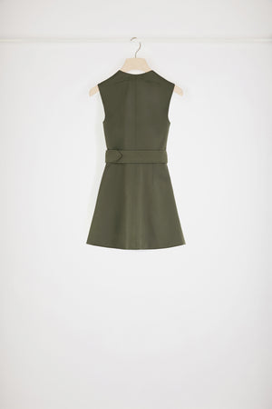 Zip-up mini dress in recycled satin