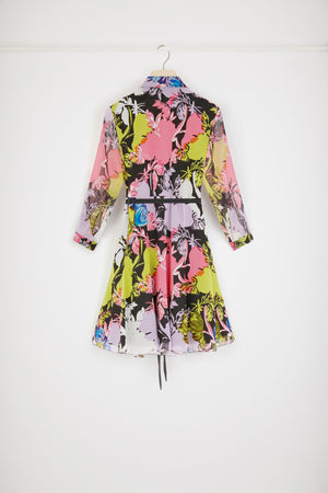 Floral skater dress in silk muslin