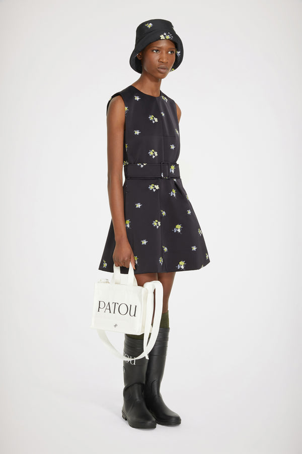 Patou - Embroidered mini dress in recycled satin