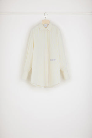 Robe chemise courte en coton bio rayé