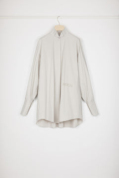 High-volume mini shirt dress in organic cotton blend