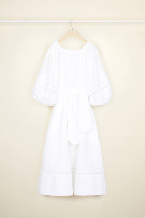 Openwork poplin maxi dress