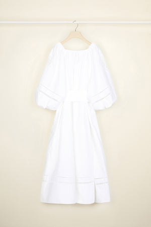 Openwork poplin maxi dress