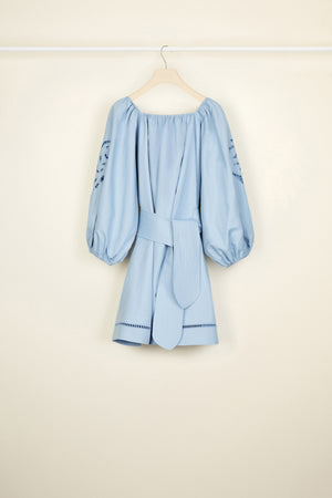 Openwork linen and cotton dress