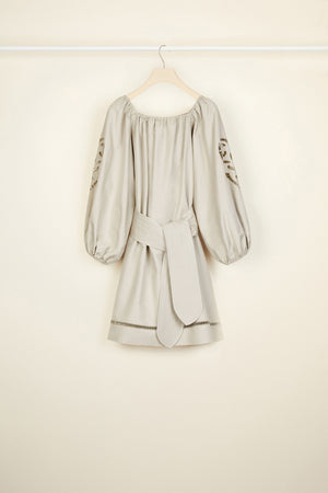 Openwork linen and cotton dress