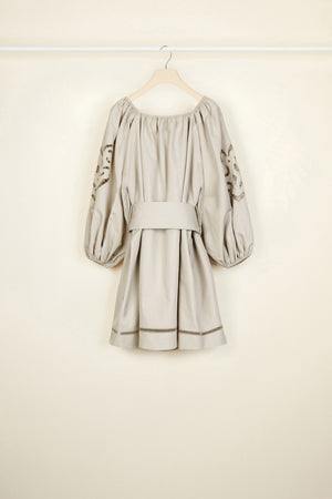 Openwork linen and cotton dress