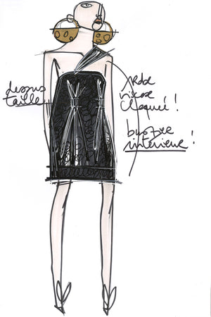 One-shoulder cloqué dress