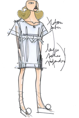 Bow cotton mini dress