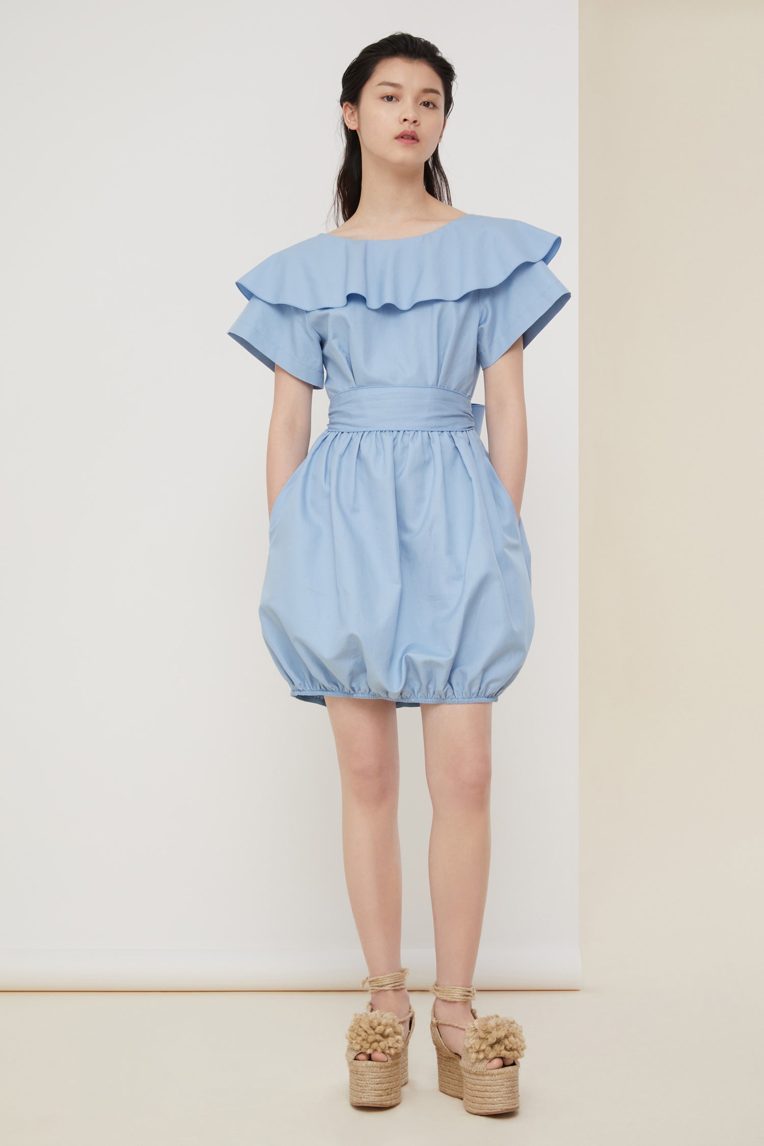 Patou | Wrap back cotton bubble dress Patou | Wrap back cotton bubble dress