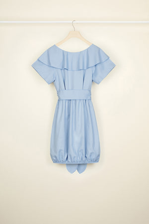 Ballonkleid aus Baumwolle mit gewickelter Rückseite
