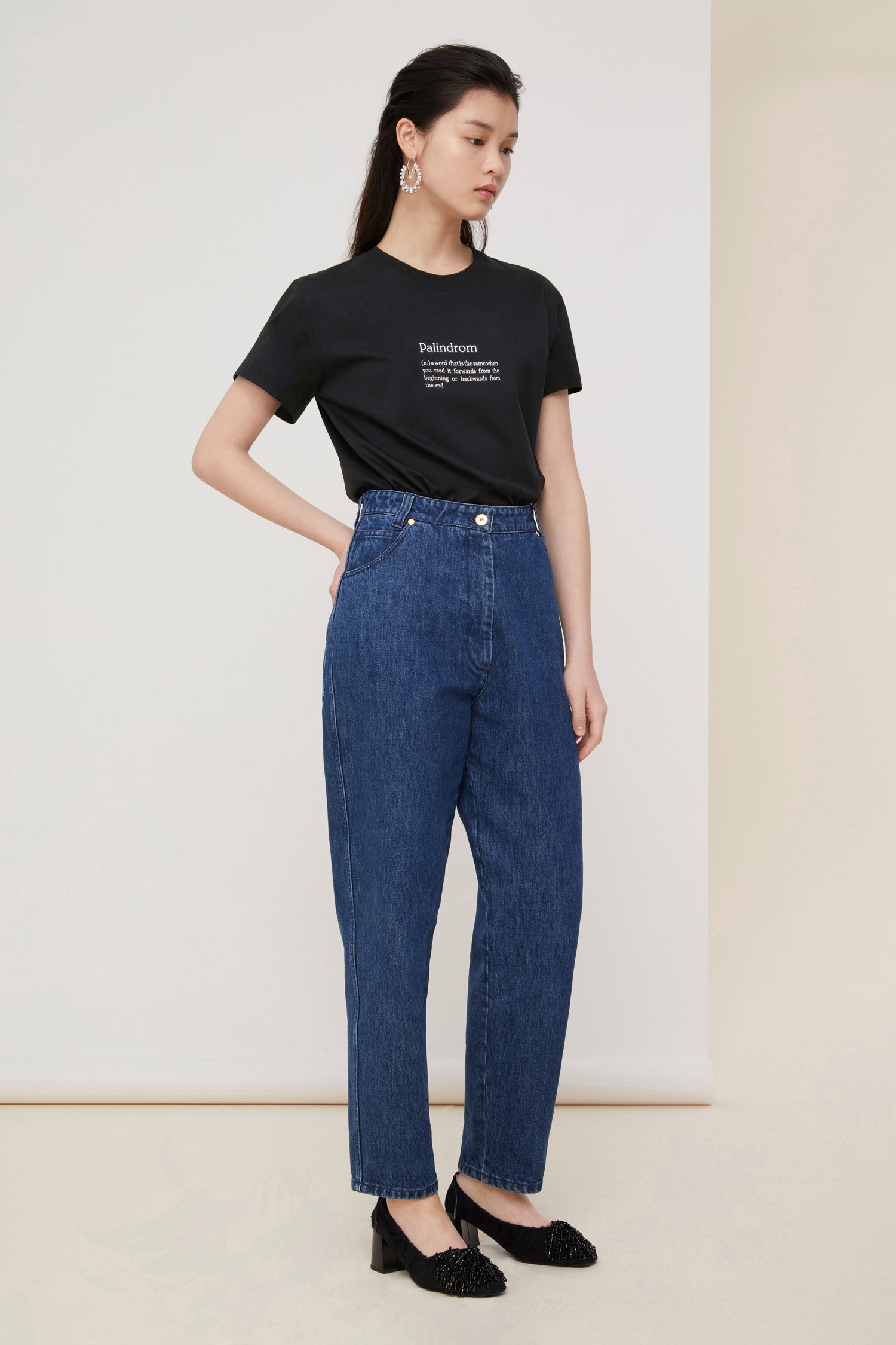 Patou - Palindrom organic cotton tee - Black Palindrom - The art of thinking backwards.Organic black cotton crewneck tee. Regular fit. Dictionary-inspired lettering print at the front, logo at the back.