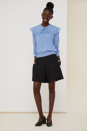 Maglia leggera con collo crochet