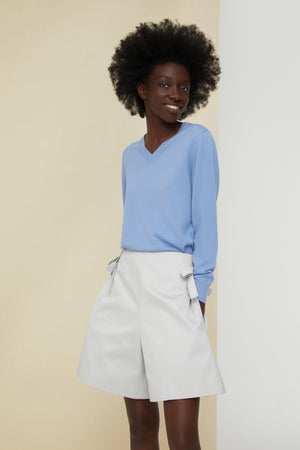 Maglia leggera con collo crochet