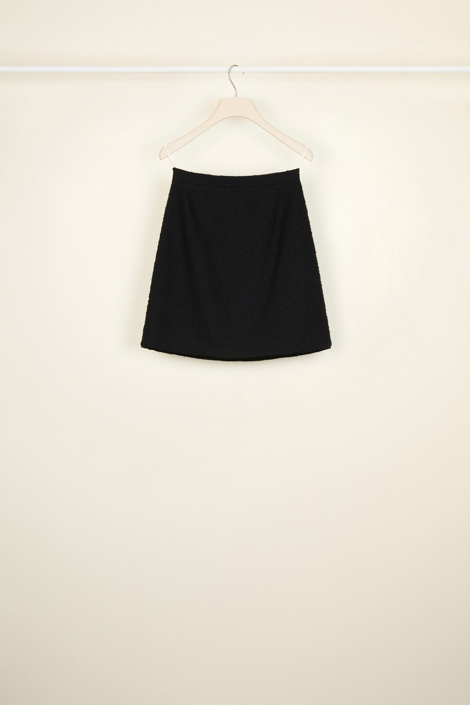 Patou - Cotton tweed miniskirt - Black - New ways to look at tweed.Black cotton tweed miniskirt. Zip fastening at the back. Fully lined.